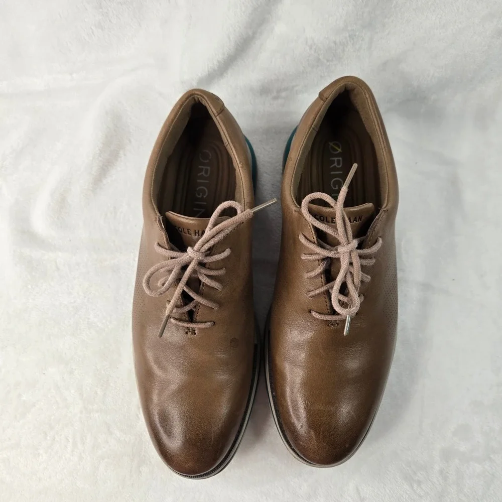 Cole Haan OriginalGrand Wingtip Oxford Mens 9M Brown Leather C37099 Blue Sole